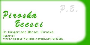 piroska becsei business card